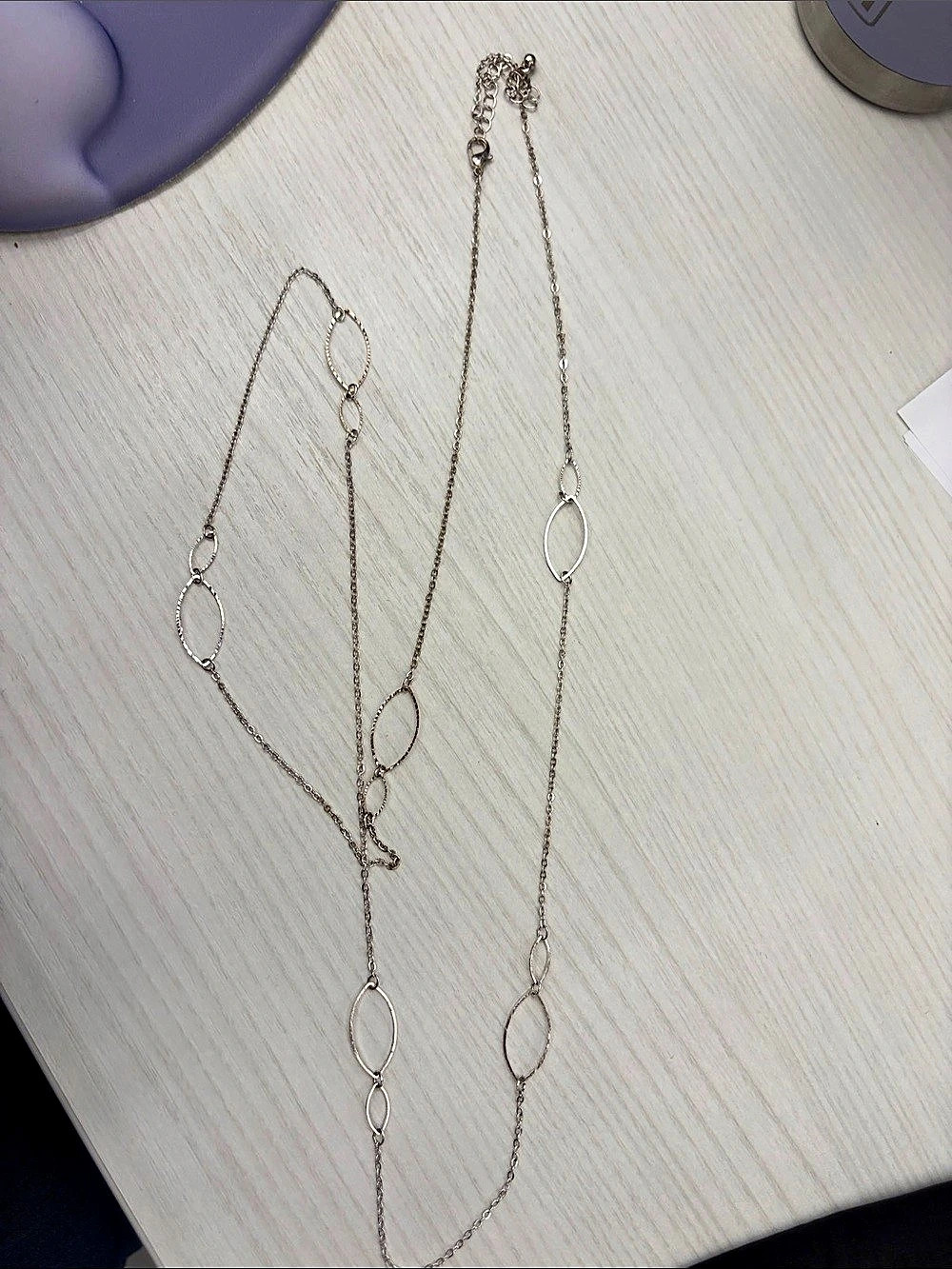 Silver Oval Link Necklace